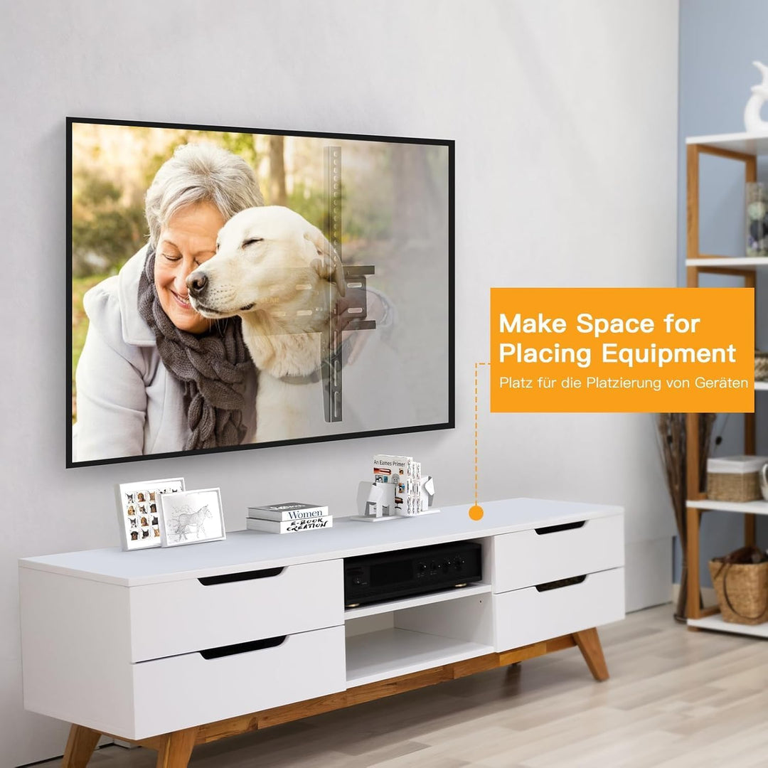 Perlegear TV Wandhalterung, Wandhalterung Fernseher für 26-60 Zoll TVs bis zu 52kg, Neigbare Fernseh