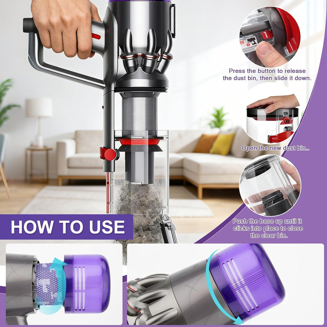 Staubbehälter für Dyson V11 V15 Ersatzteile Behälter kompatibel mit Dyson V11 V15 SV14 SV15 SV17 SV2