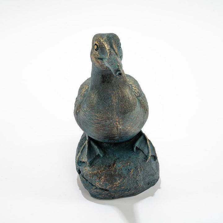 Esotec Wasserspeier-Figuren Ente Samuel, Einzelfigur mit Schlauch, Teichfigur, Brunnenfigur, Wassers