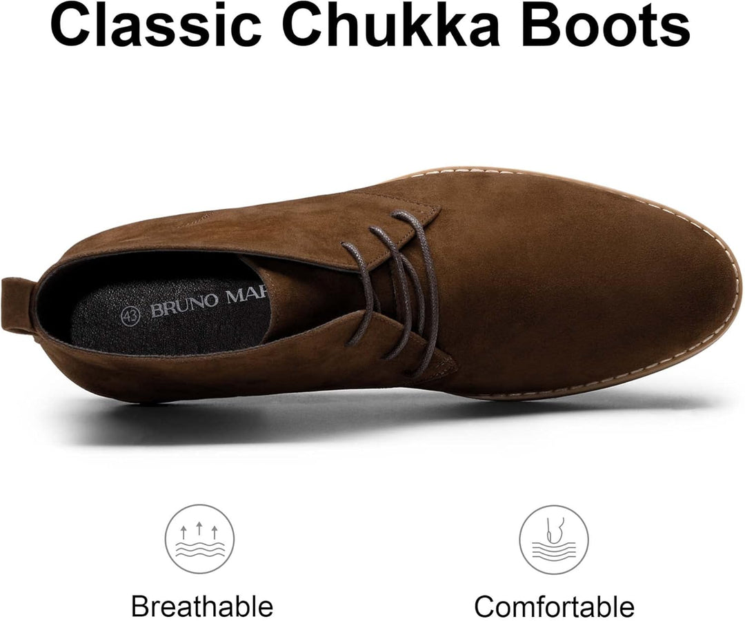 Bruno Marc Herren Chukka Stiefel Desert Boots Suede Leder Schnürstiefel Stiefeletten 46 EU Kaffee, 4