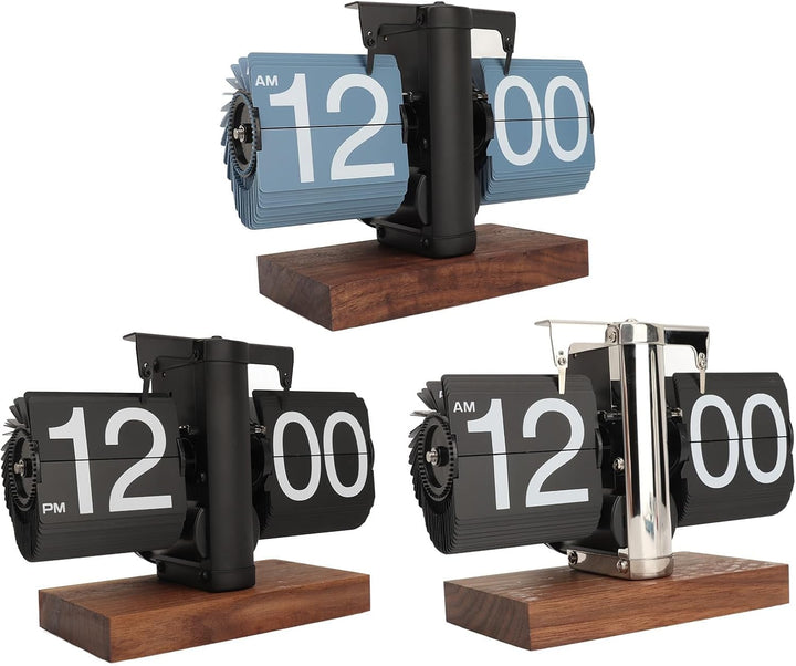 Cyrank Flip Clock Schreibtisch, Retro Digital Flip Down Clock Flip Digitaluhr Mechanische Uhr Flip C
