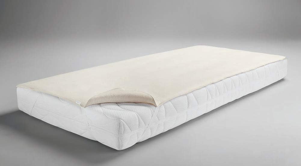Dormisette Q59 Molton-Matratzenauflage, 100/210 cm, Baumwolle/Zwirn-Calmuc, Creme/Beige, 100/210 cm
