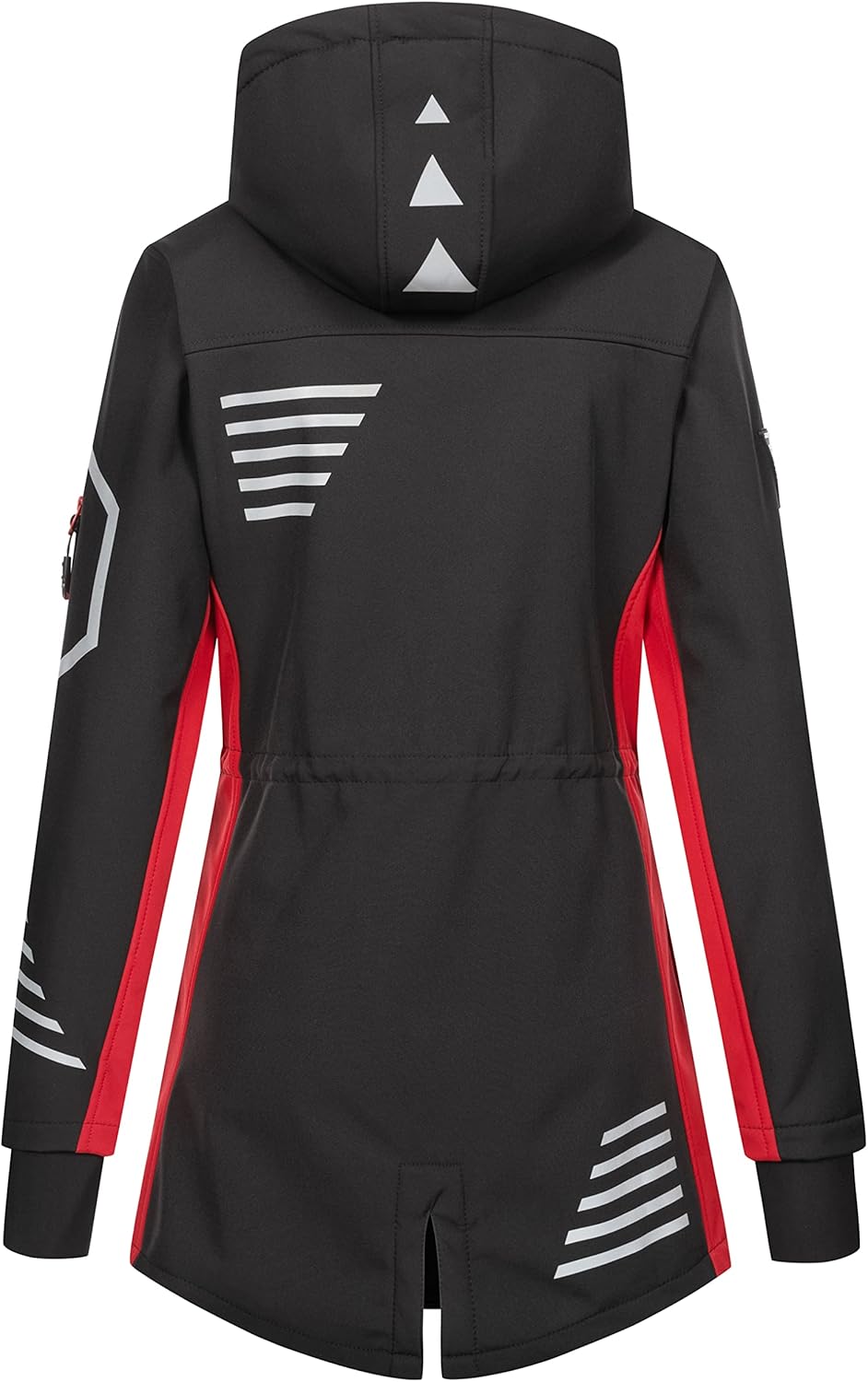 Rock Creek Damen Softshell Jacke Mantel D-491 4XL Schwarz-Rot, 4XL Schwarz-Rot