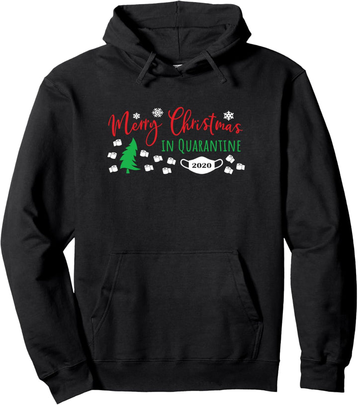 Quarantine Merry Christmas In Quarantine 2020 Family Pajama Pullover Hoodie