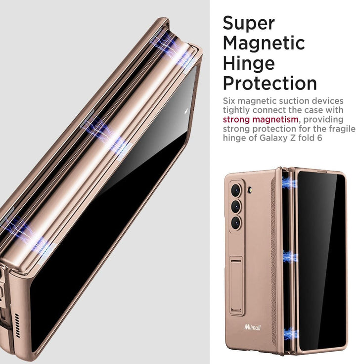 Miimall Kompatibel mit Samsung Galaxy Z Fold 6 Hülle mit Displayschutz Anti-Peeping+Magnetischer Sch