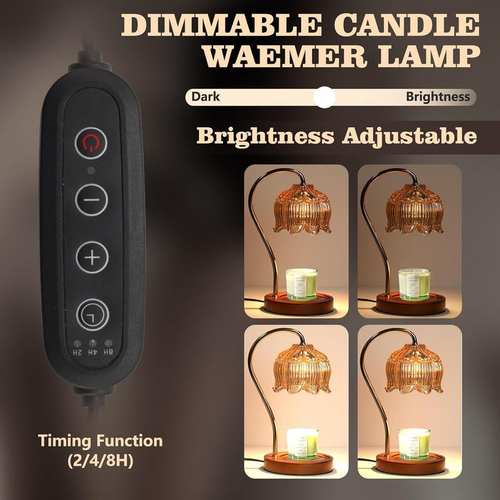 Candle Warmer Lamp with Dimmer - Electric Candle Lamp with Timer for Jar Candles Scented Candles wit