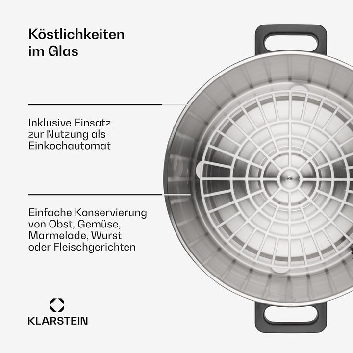 Klarstein Lady Marmalade Einkochautomat Einkochtopf Einkocher Heissgetränkespender, 27 Liter, 1800 W