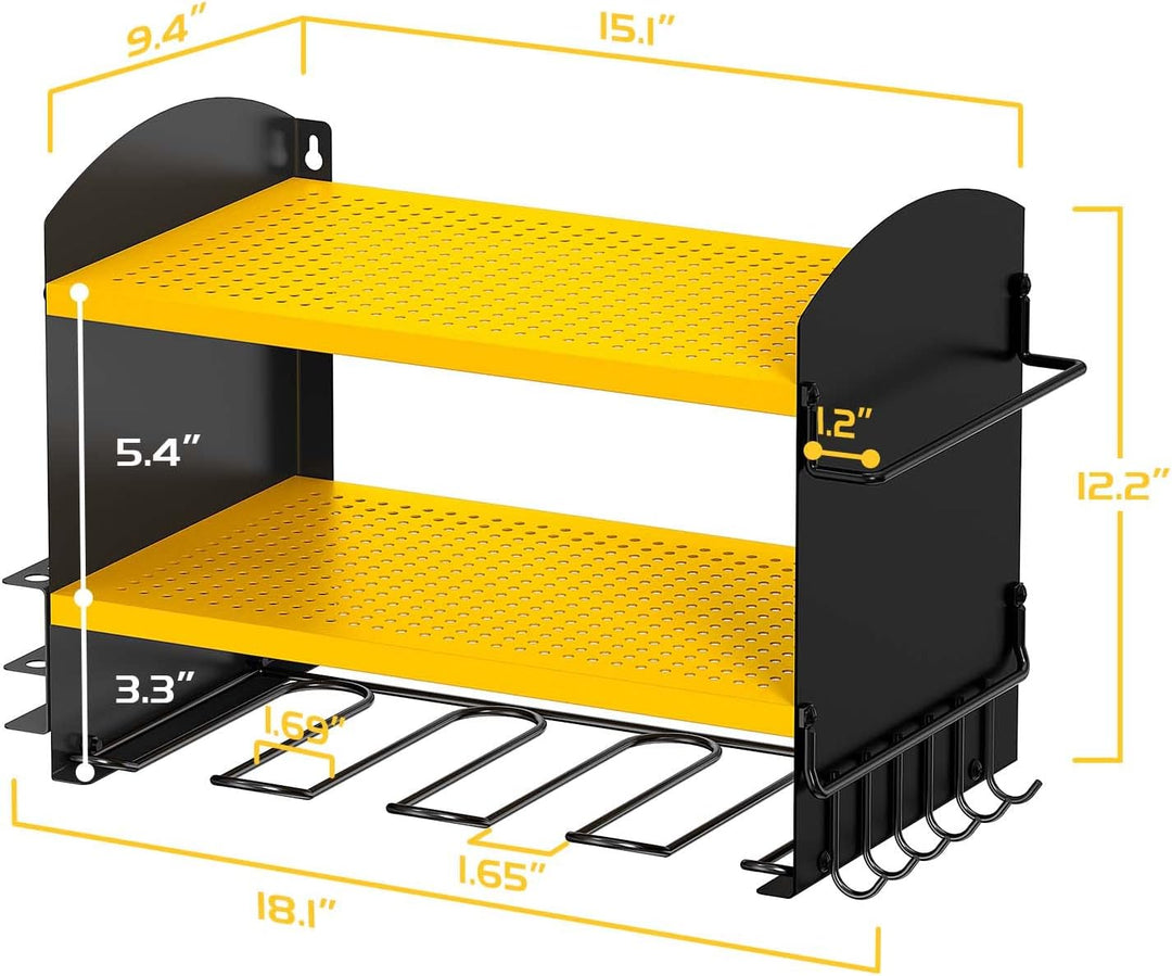 Power Tool Organizer Werkzeugspeicher bohrer Aufbewahrung Wandmontage 4 Steckplätze Heavyduty Elektr