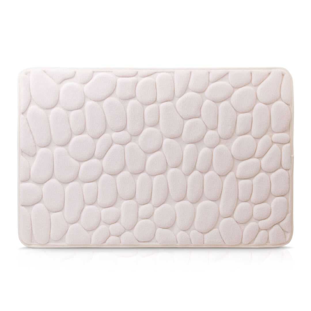 Amago - Mikrofaser Badteppich, Steinoptik 100 prozent PES, 50 x 80 cm - Creme Creme 50 x 80 cm, Crem