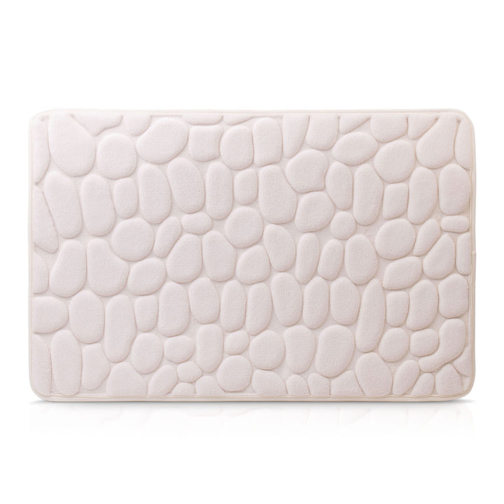 Amago - Mikrofaser Badteppich, Steinoptik 100 prozent PES, 50 x 80 cm - Creme Creme 50 x 80 cm, Crem