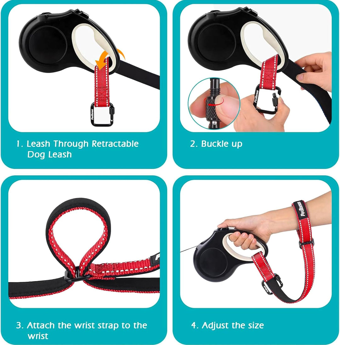 PetBonus Hundeleine Handgelenkriemen, Sicherheitsriemen für Rollleine Hundeleine und Kinderwagen, Ab