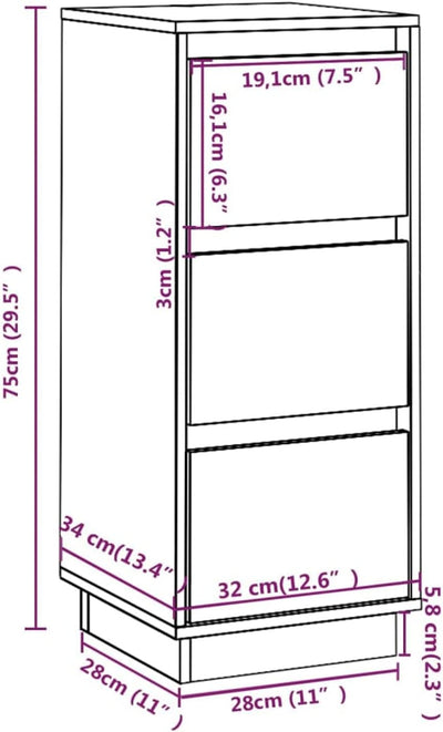 Gecheer 2 STK. Sideboard Kommode Anrichte Mehrzweckschrank Beistellschrank schubladenschrank Standsc