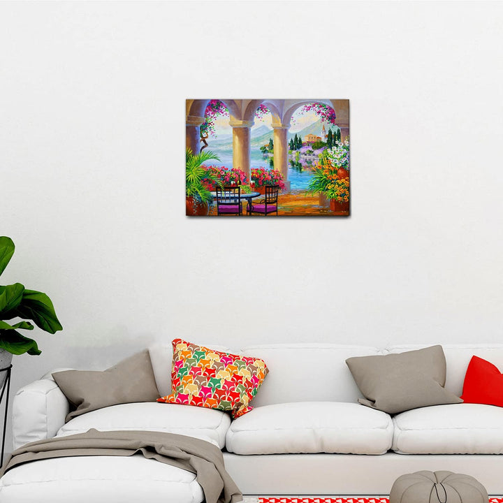 Giallobus - Gemälde - Mikki Senkarik - Für Immer Comer See - Leinwand - 70x50 - Bereit zum Aufhängen
