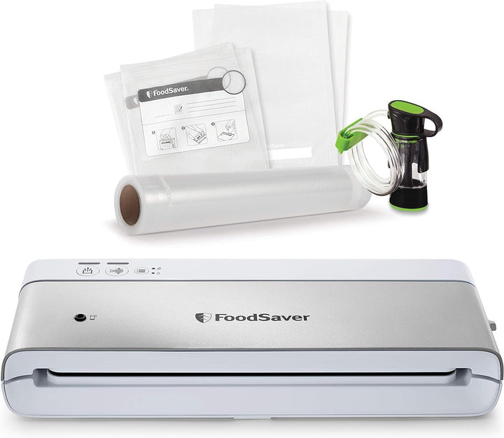 FoodSaver VS0100X Kompaktes Vakuumiergerät für Lebensmittel mit Handheld-Vakuumierer | 3 Rollen &amp; 4 
