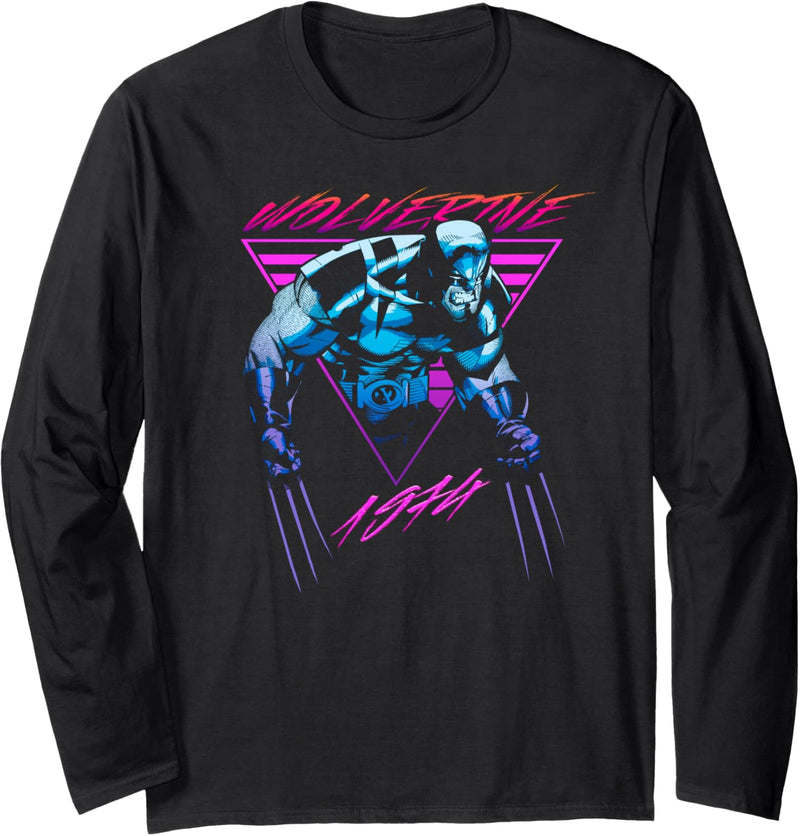 Marvel X-Men Wolverine Neon Retro Logan Langarmshirt