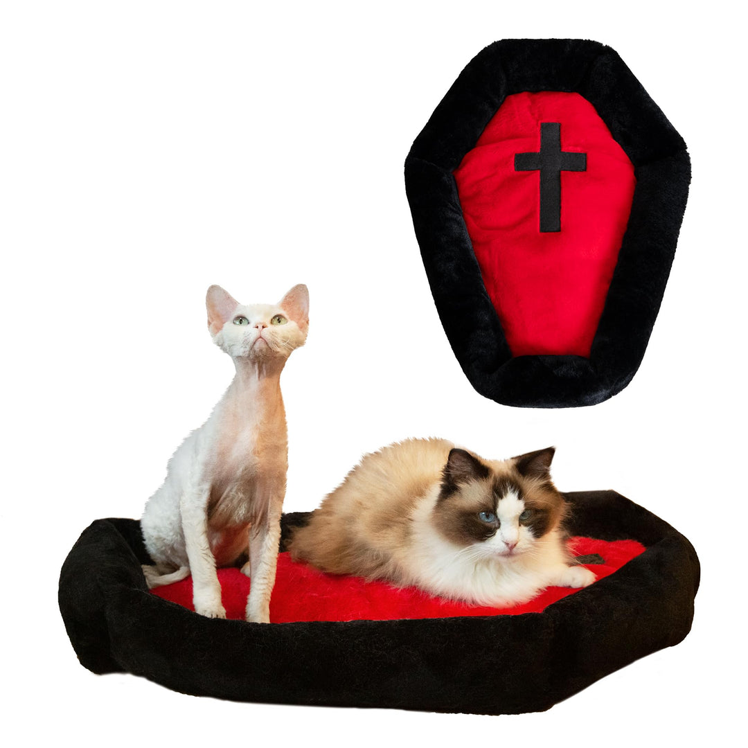Fantasreen Gothic Katzenbett, waschbar, passend für Katzen bis zu 10kg – Sarg-Design, Gothic Haustie
