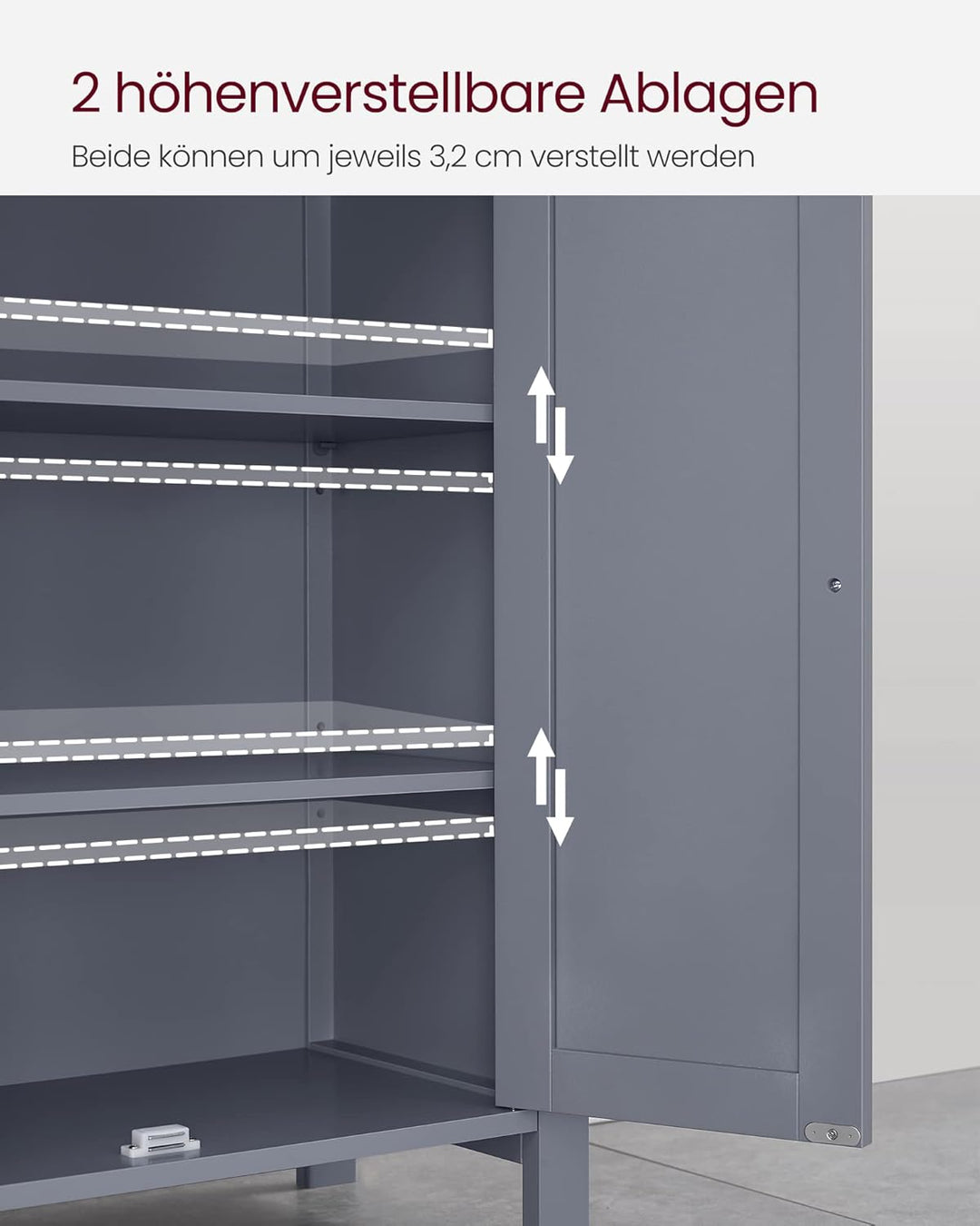 VASAGLE Badezimmermöbel auf Füssen, Aufbewahrungsschrank, Schrank mit 2 verstellbaren Regalen, 30 x