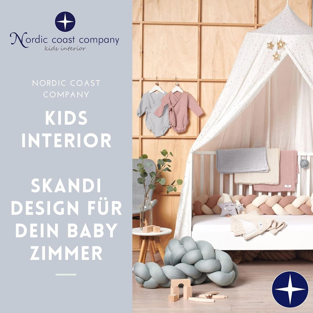Babydecke Musselin von NORDIC COAST Puckdecke Krabbeldecke Spucktuch (Blau, 80x80cm) 80x80 cm (1er P