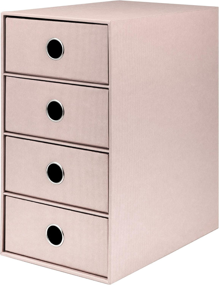 Rössler 1524452584 - S.O.H.O. 4er Schubladenbox für DIN A5, mit Griffloch, Powder, 250 x 175 x 320 m