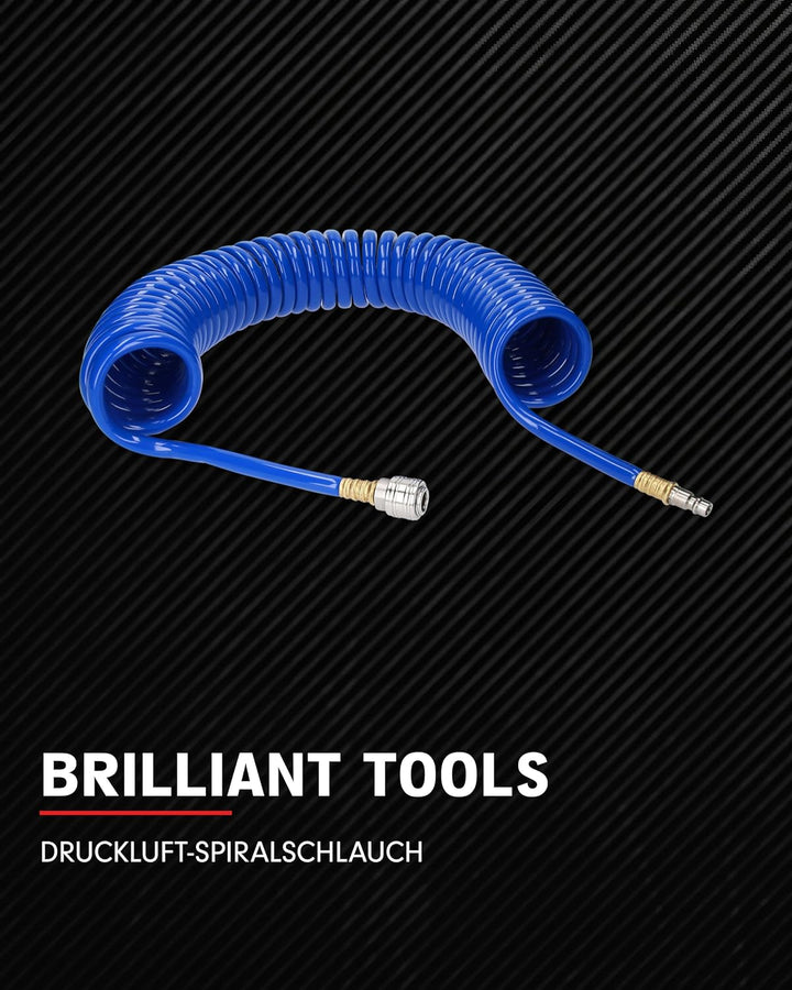 BRILLIANT TOOLS BT160035 Druckluft-Spiralschlauch Ø 10 mm, 10 meter [Powered by KS TOOLS], Ø 10 mm