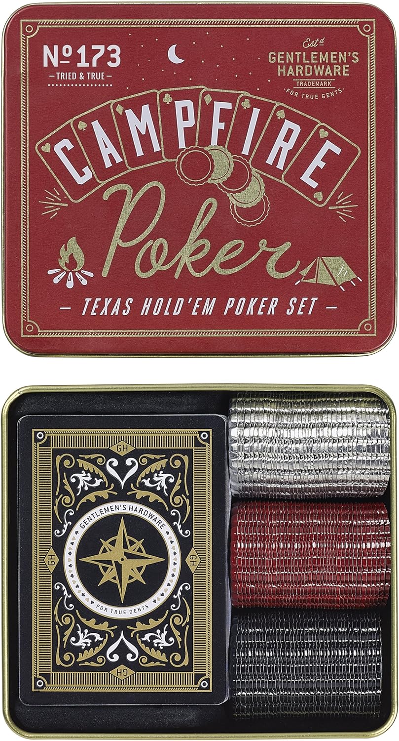 Gentlemen's Hardware GEN173 Camping Travel Poker Set, Schwarz, 1 Stück