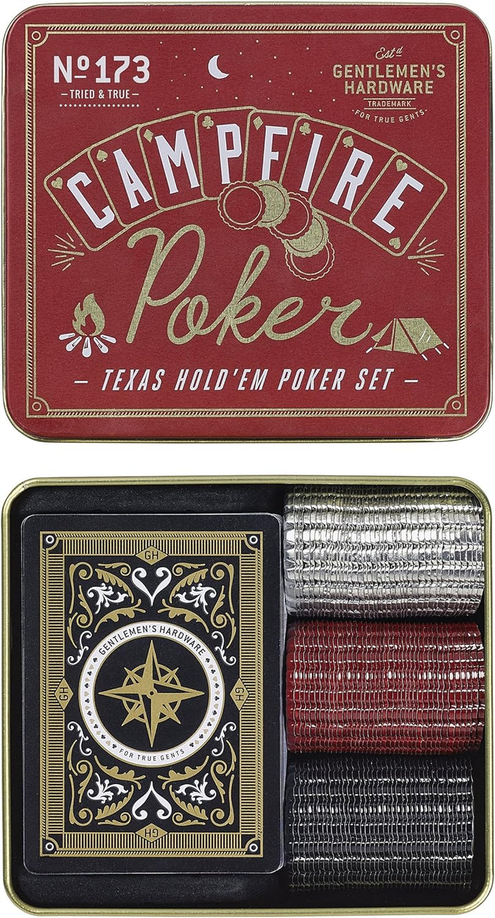 Gentlemen's Hardware GEN173 Camping Travel Poker Set, Schwarz, 1 Stück