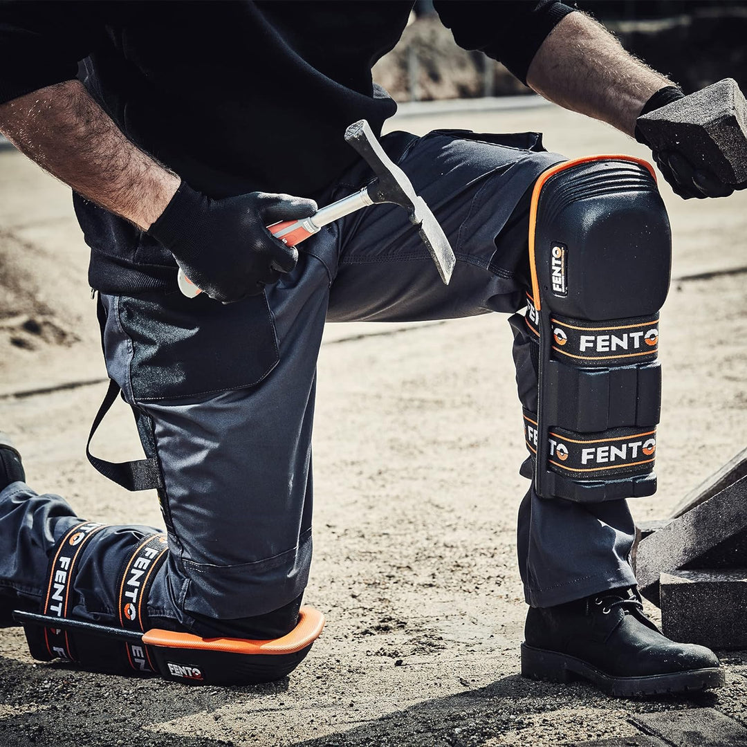 FENTO MAX | Extra hohe Premium Knieschoner für Profis im Baugewerbe, Boden- und Fliesenleger und Lan