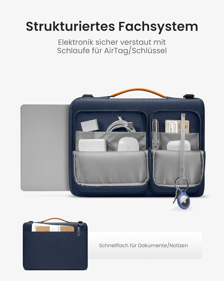 tomtoc 360° Tasche Hülle für 15-Zoll Neu MacBook Air M2 A2941 2023, 15" Microsoft Surface Laptop 5/4