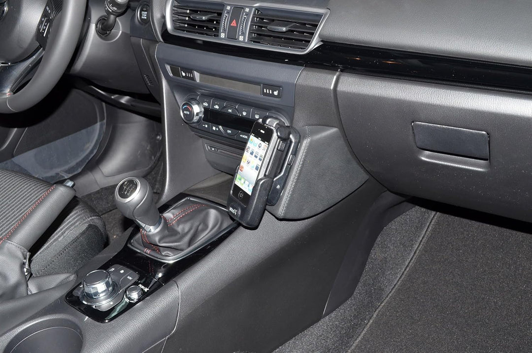 KUDA 1065 Halterung Kunstleder schwarz für Mazda 3 ab 2013 (Typ BM) & ab 2016 (Typ BN), 1065