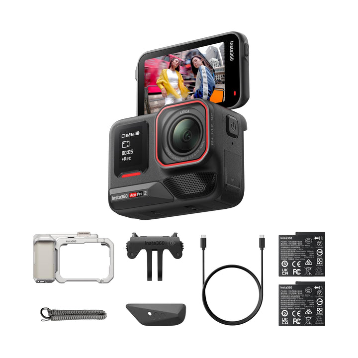 Insta360 Ace Pro 2 Xplorer-Bundle Mondsilber – wasserdichte 8K Action-Kamera mit Leica entwickelt, 1