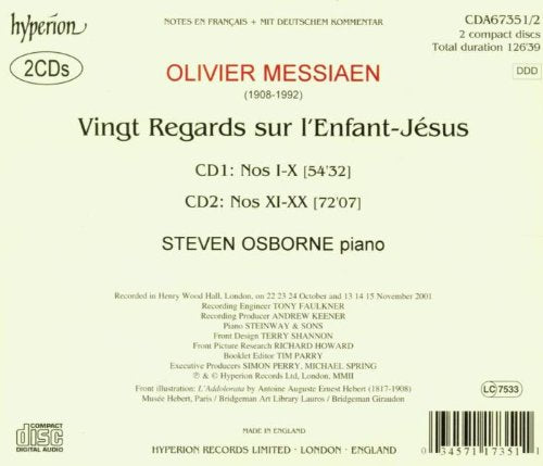 Olivier Messiaen: Vingt Regards sur l'Enfant-Jesus, Audio-CD