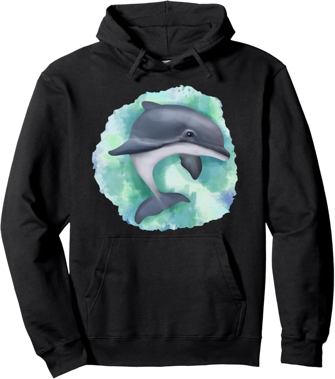 Wasserfarben Delfin Tümmler Geschenk Delfin Pullover Hoodie