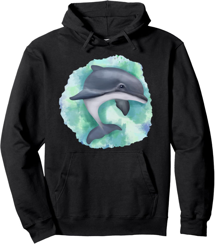 Wasserfarben Delfin Tümmler Geschenk Delfin Pullover Hoodie