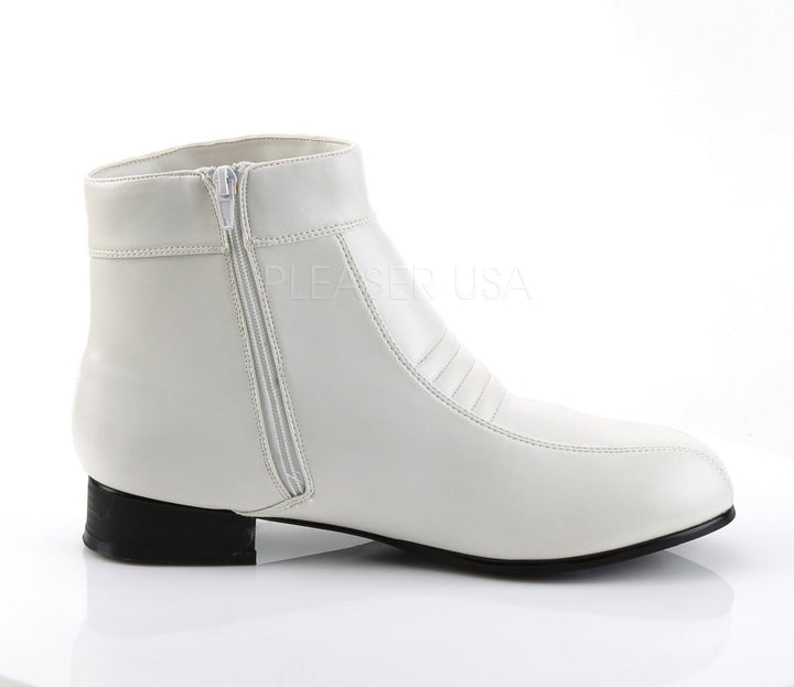 Retro-Disco-Stiefeletten Pimp-50 - matt Weiss Gr. 46 - 47