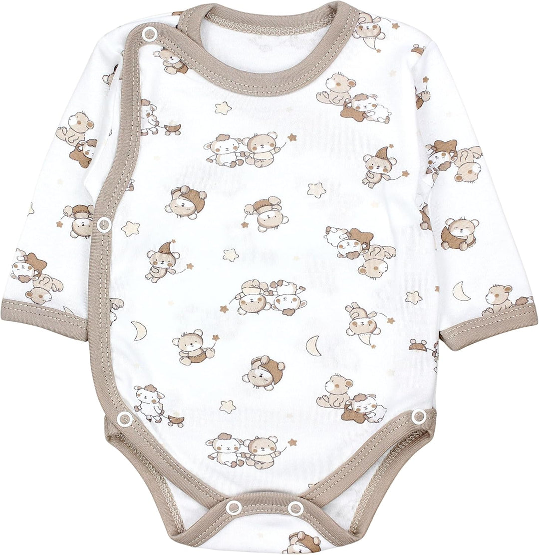 TupTam Baby Body Langarm – Wickelbody Langarm im 5er Pack aus Baumwolle für Mädchen und Jungen 62 Bä