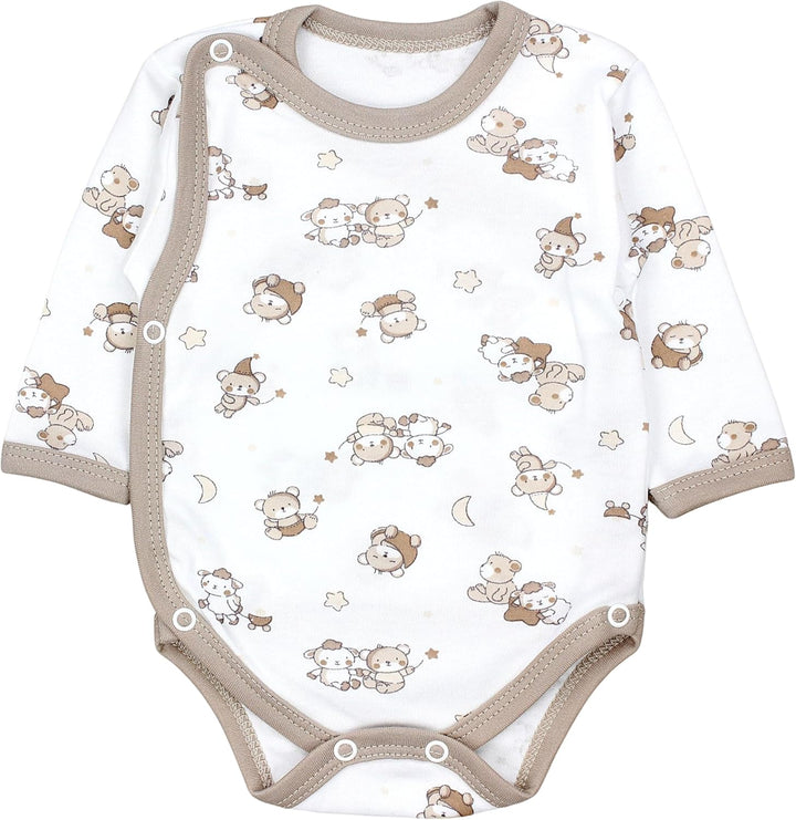 TupTam Baby Body Langarm – Wickelbody Langarm im 5er Pack aus Baumwolle für Mädchen und Jungen 62 Bä