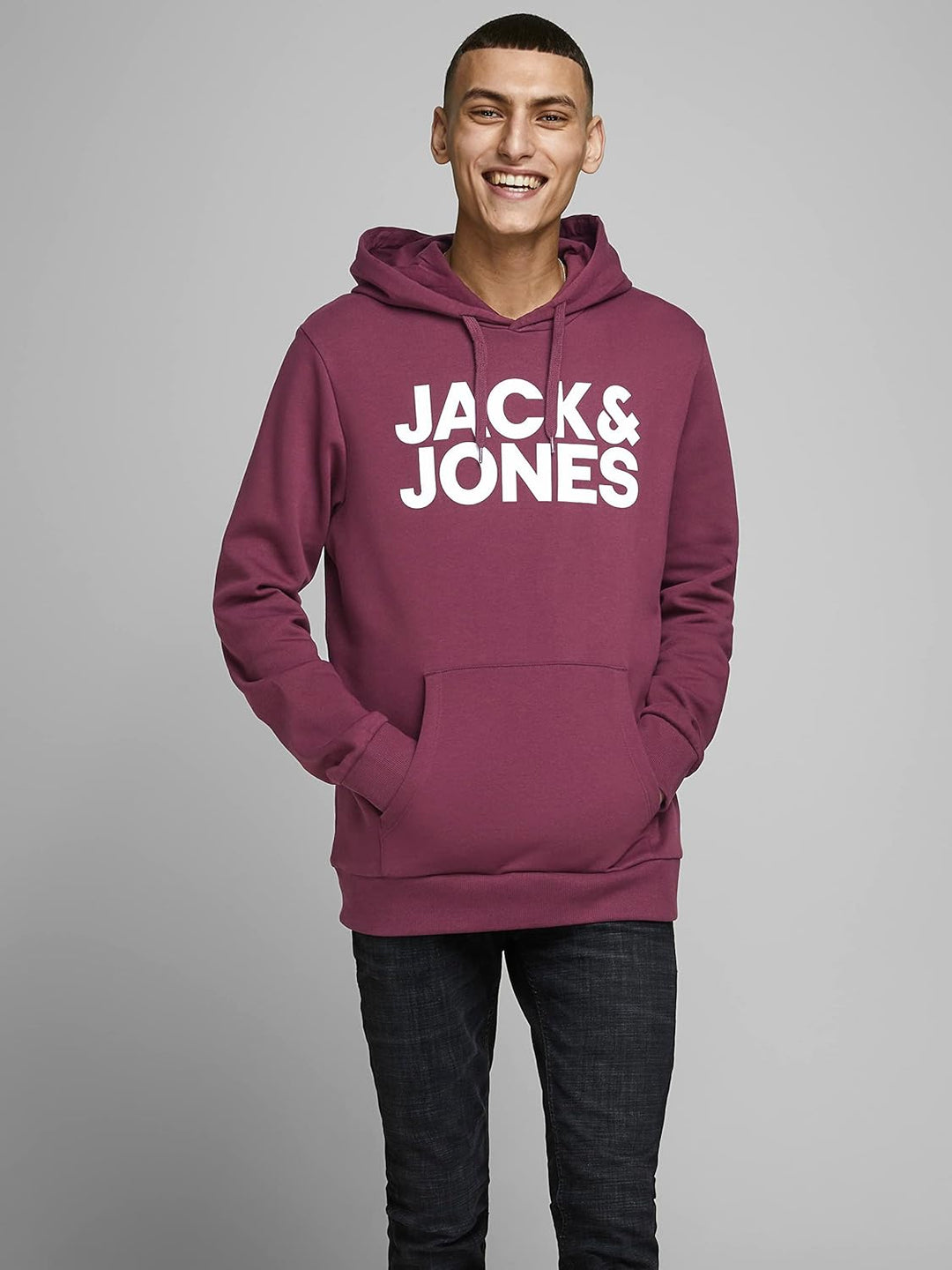 JACK & JONES Herren Jjecorp Logo Sweat Hood Noos Kapuzenpullover S Port Royale/Print White, S Port R