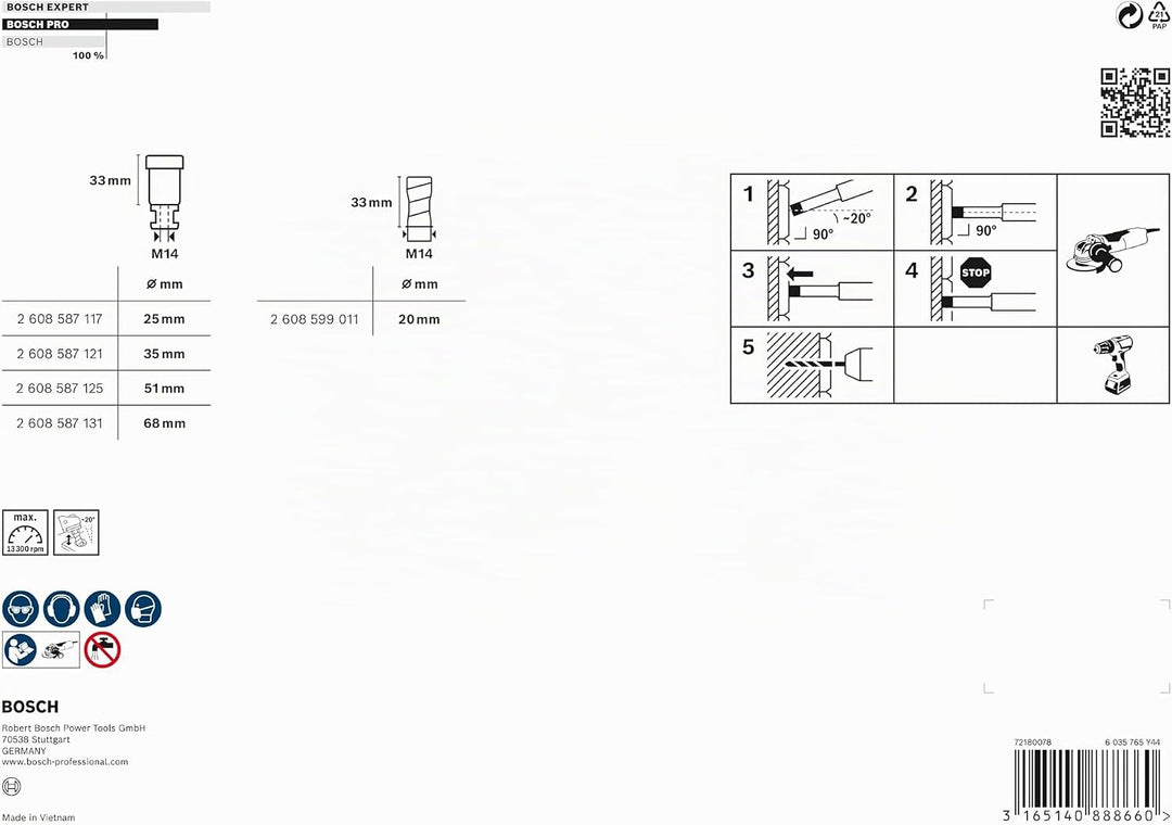 Bosch Professional 5 tlg. Diamanttrockenbohrer Dry Speed Best for Ceramic Set (für Keramik, Zubehör