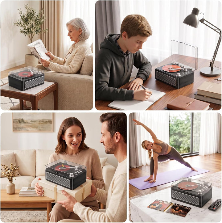 Gueray Tragbarer Bluetooth CD-Player mit Lautsprechern 3600mAh Wiederaufladbarer Vintage CD Spieler