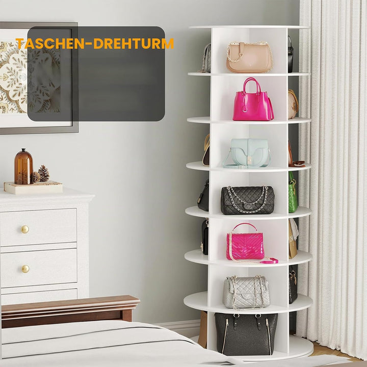 SpaceAid Drehbares Schuhregal mit 7 Ebenen, drehbares Schuhregal, Lazy Susan, drehbares 360-Grad-Sch