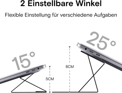 MOFT Laptop Ständer, Faltbarer Notebookständer mit 2 verstellbaren Winkeln, Tragbarer Universeller N