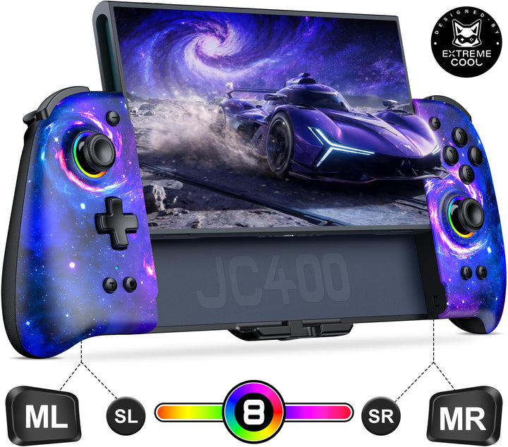 Elegamefy Wireless Switch 2 Controller Hall Effekt Joysticks Marinefarbe | Turbo, Vibration, RGB-Bel