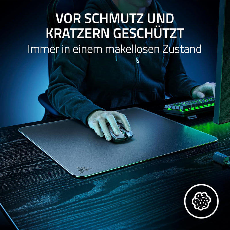 Razer Atlas - Glasmausmatte (Premium gehärtetes Glas, Ultra-Glatte Oberfläche, Mikrogeätzte Oberfläc