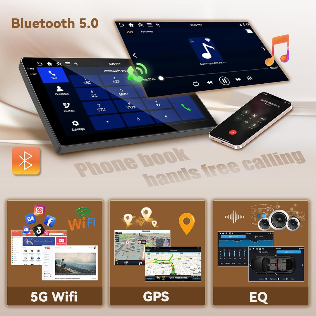 Hikity Android 15 4+64G Autoradio für Mazda 5 2007-2010 mit 9 Zoll Incell Touchscreen, Autoradio 2DI