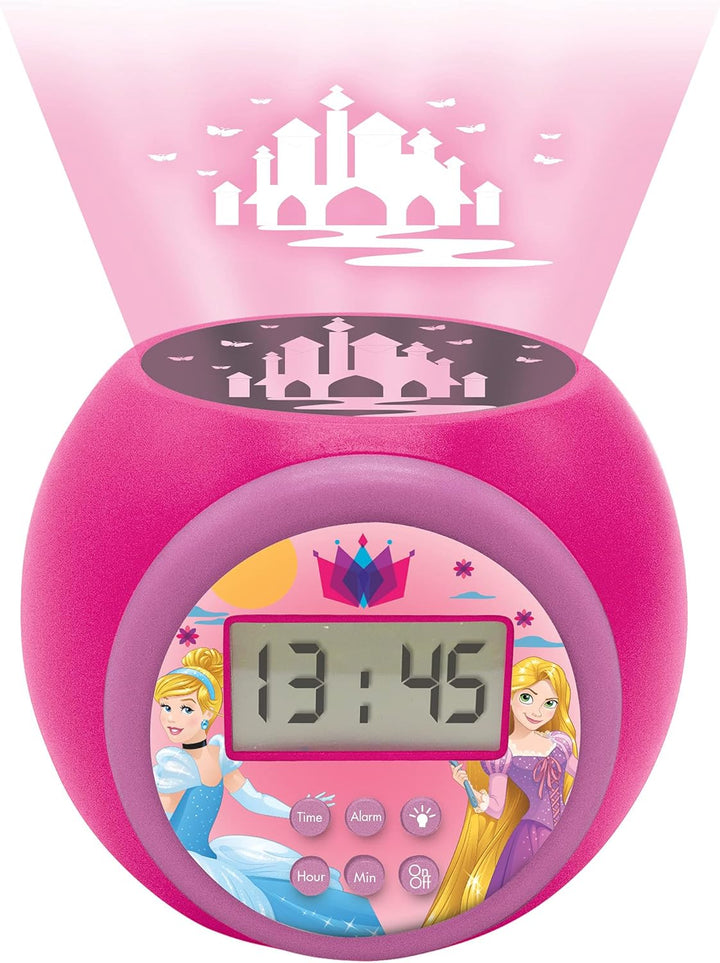 Lexibook RL977DP Projector-Wecker Disney Princess mit Schlumbmerfunktion und Weckfunktion, Nachtlich