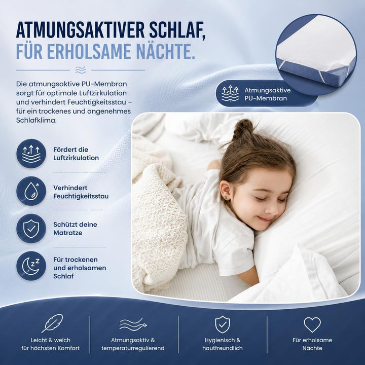 4myBaby Matratzenschutz Wasserdicht Matratzenschoner wasserdichte Betteinlage Molton (Oberschicht 10