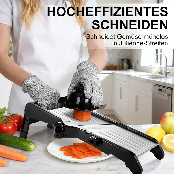 Masthome Mandoline Gemüsehobel,10 in 1 Küchenhobel Schneider mit Edelstahlklingen, Multifunktionaler