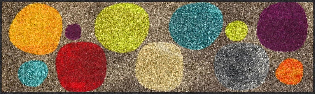 Salonloewe Broken Dots 030x100 cm bunt Läufer schmal Kreise Sauberlaufmatte