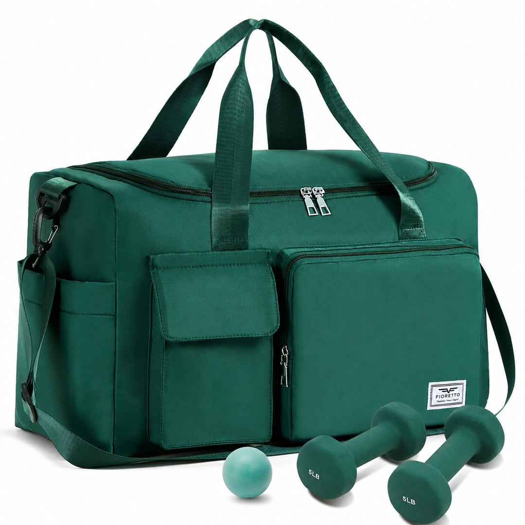 FIORETTO 35L Damen Sporttasche, Faltbare Reisetasche mit Schuhfach &amp; Nassfach, Wasserabweisende Week