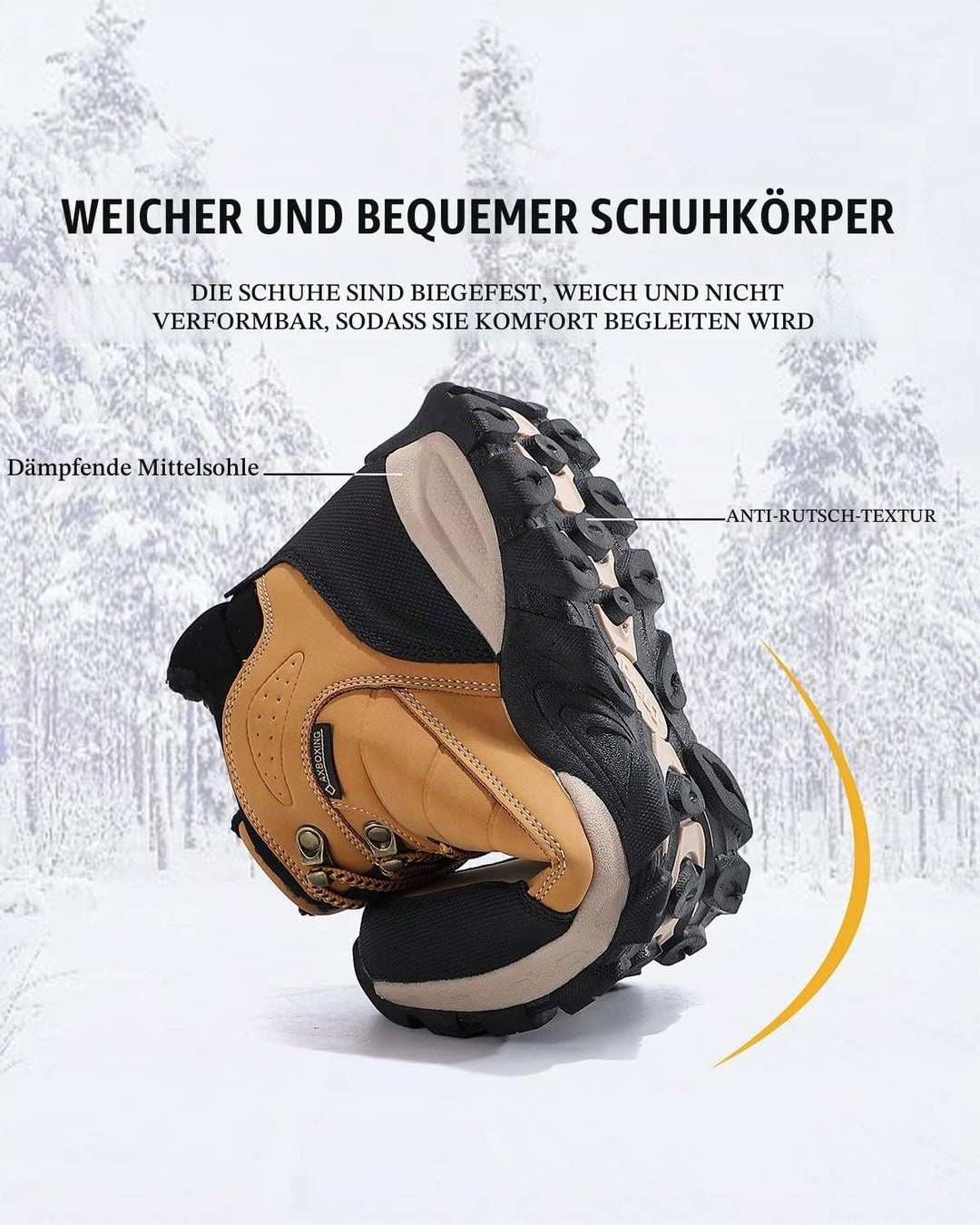ARRIGO BELLO Winterschuhe Herren Winterstiefel Wanderstiefel Trekking Stiefel Gefüttert Warm Rutschf